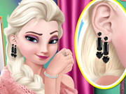 Elsa First Earring Trying