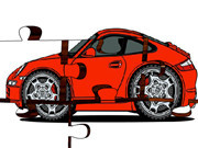 Cartoon Porsche Race Car