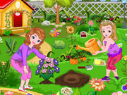 Sofia And Amber Gardening