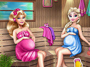 Ellie And Elsa Pregnant Sauna