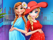 Elsa And Anna Pregnant Mall Shopping