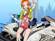 Cool Girl On Motorcycle