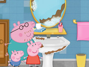 Peppa Pig Cleaning Bathroom