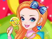 Rainbow Girl With Lollipop