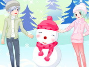 Kids And Snowman Dress Up