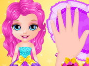 Baby Barbie Glittery Nails